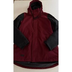 Volcom Bolt Insulated Jacket Burgundy Red 10K Waterproof Womens L Long EQS Fit